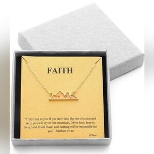 New VZBarn Dainty 14k Gold Plated Stainless Steel Faith Necklace for Women